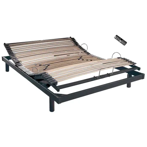 Sommier relaxation 120x190 cm EBAC S50 gris anthracite vue 3/4