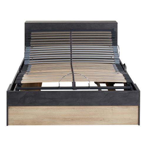 Sommier relaxation 140x190 cm EBAC S50 gris anthracite vue de face