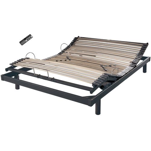 Sommier relaxation 140x190 cm EBAC S50 gris anthracite vue de profil