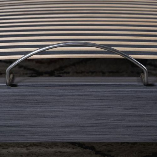 Sommier électrique S62+lattes Bois - Réglage Fermeté Zone Lombaires - 2x70x190 - Gris