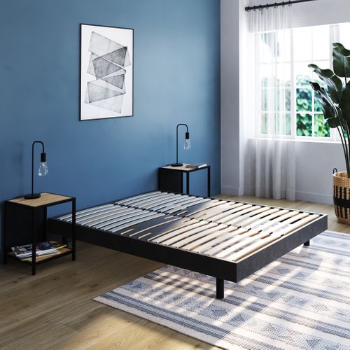 Sommier en kit 140x190 cm EBAC DECOKIT décor gris béton vue d'ambiance 1