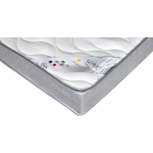 Matelas mousse 140x190 cm EBAC WAVE relaxation ép.19 cm vue accessoires