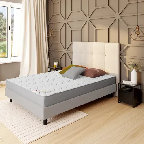 Sommier en kit 140x190 cm EBAC NEWKIT bouclette crème vue d'ambiance 1