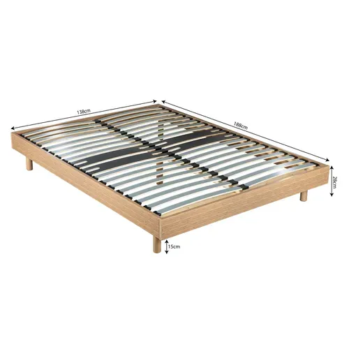 Sommier en kit140x190 cm EBAC DECOKIT décor chêne moyen