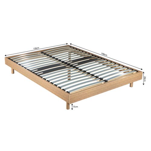 Sommier en kit 160x200 cm EBAC DECOKIT décor chêne moyen