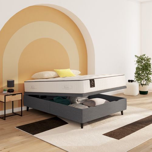 Lit coffre électrique 140x190 NUIT FAUBOURG TRIOMPHE 2 anthracite vue d'ambiance 1