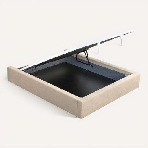 Sommier coffre 160x200 cm NUIT FAUBOURG ELEGANCE lin vue 3/4
