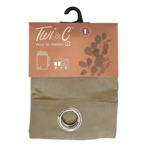 Rideau 140x250 cm CHICAGO Coloris lin vue accessoires