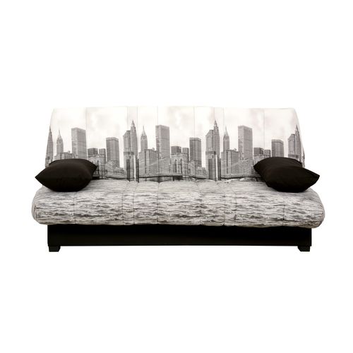 Housse clic-clac 140 cm  Tissu Manhattan/uni Noir