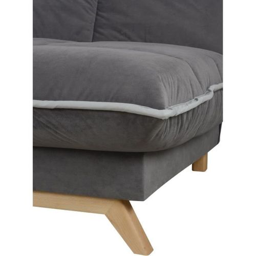 Toundra Clic Clac 3 Places - Matelas  Ep.13 Cm - Mousse Hr 35 Kg/m3 - Tissu Gris - Fabriqué En Franc