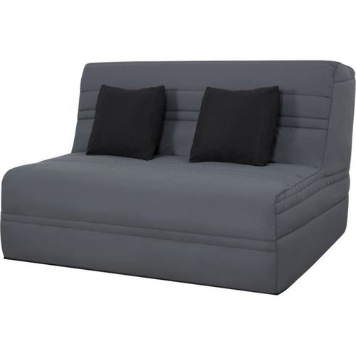 Banquette BZ 3 Places Gris Avec Matelas Mousse 13 Cm Et Couchage Quotidien