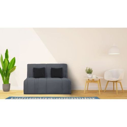 Canapé-lit Convertible 2 Places BZ Tissu Gris Perle 188x138