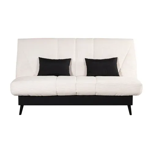 Banquette-lit clic-clac COCON tissu velours beige vue de face