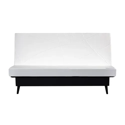 Banquette-lit clic-clac COCON tissu velours beige vue de derrière