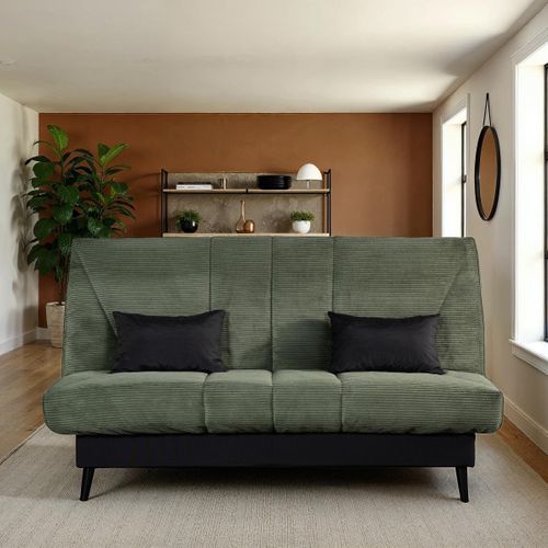 Banquette-lit clic-clac COCON tissu velours vert