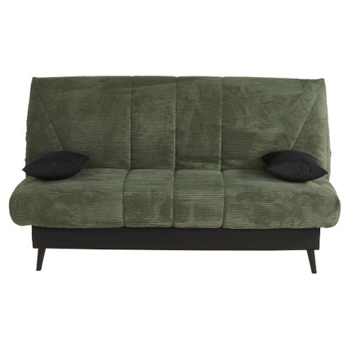 Banquette-lit clic-clac COCON tissu velours vert