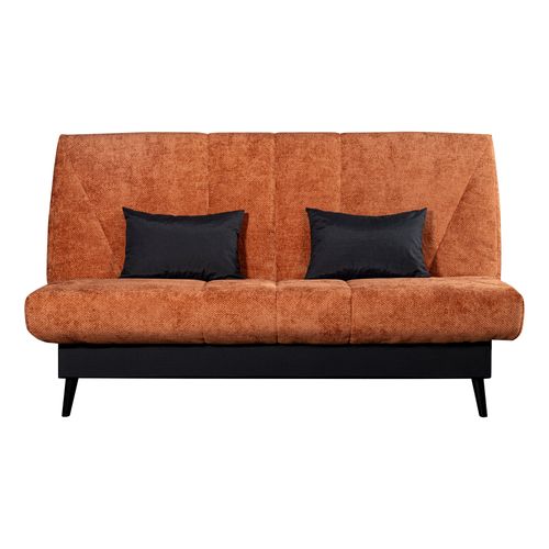 Banquette-lit clic-clac COCON tissu chenillé terracotta