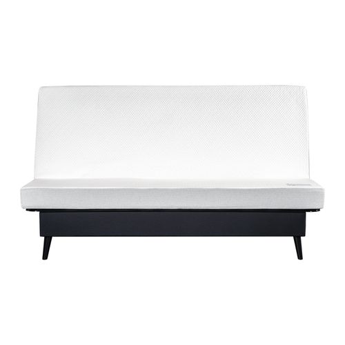 Banquette-lit clic-clac CARESSE tissu velours beige vue de derrière