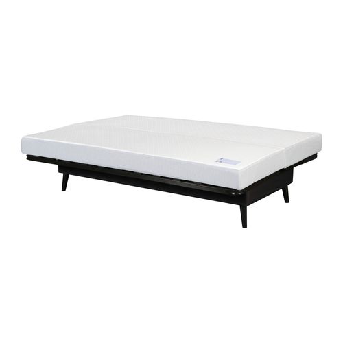 Banquette-lit clic-clac CARESSE tissu velours beige