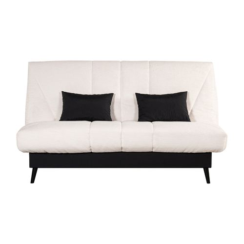 Banquette-lit clic-clac DOUCEUR tissu velours beige