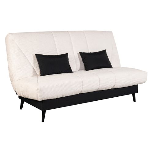 Banquette-lit clic-clac DOUCEUR tissu velours beige