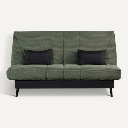 Banquette-lit clic-clac DOUCEUR tissu velours vert vue de face