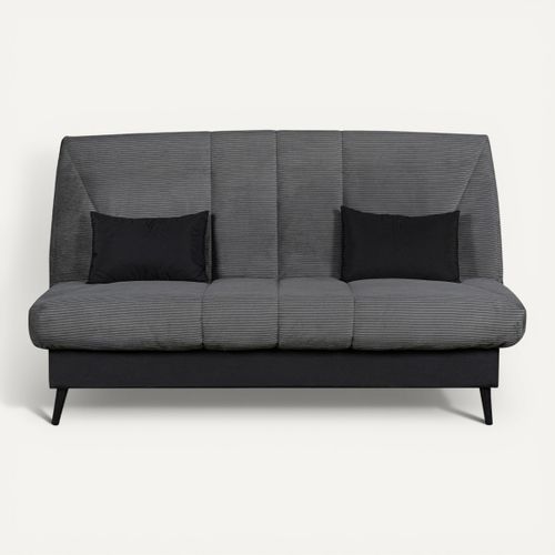 Banquette-lit clic-clac DOUCEUR tissu velours charbon vue de face