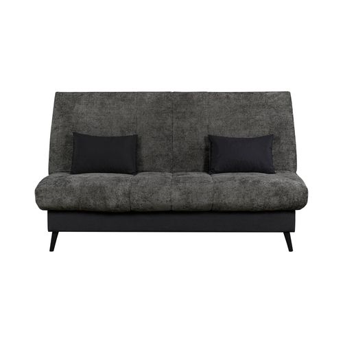 Banquette-lit clic-clac DOUCEUR tissu chenillé anthracite vue de face