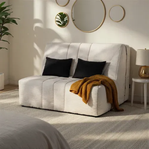 Banquette-lit BZ DOUCEUR tissu velours beige