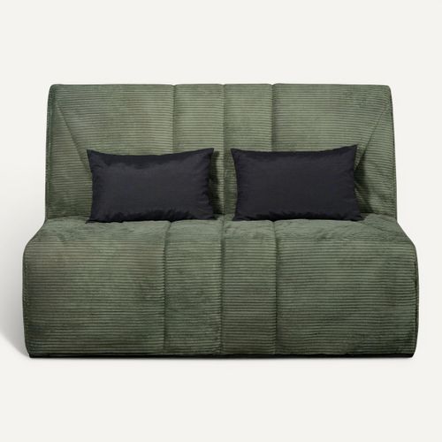Banquette-lit BZ DOUCEUR tissu velours vert vue de face