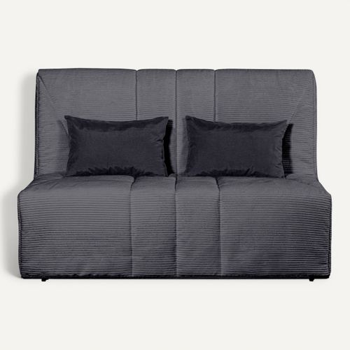 Banquette-lit BZ DOUCEUR tissu velours charbon vue de face
