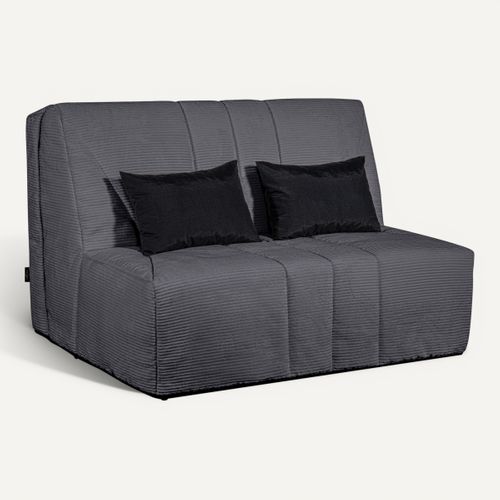Banquette-lit BZ DOUCEUR tissu velours charbon vue 3/4