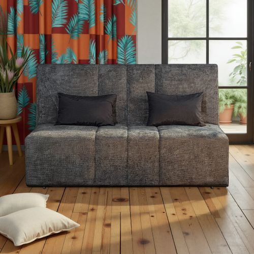 Banquette-lit BZ DOUCEUR tissu chenillé anthracite vue d'ambiance 1
