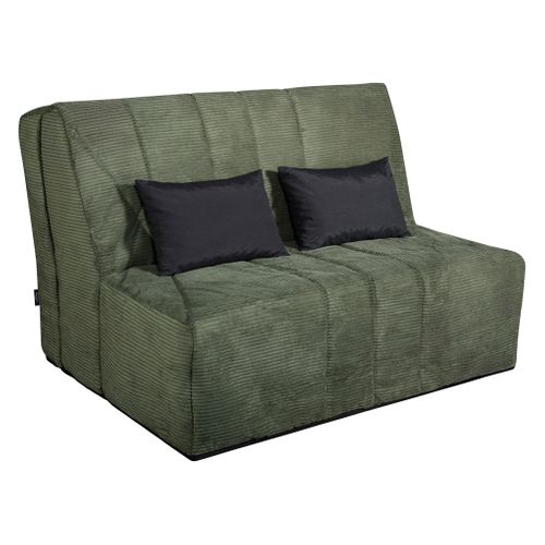 Banquette-lit BZ XL DOUCEUR tissu velours vert vue 3/4