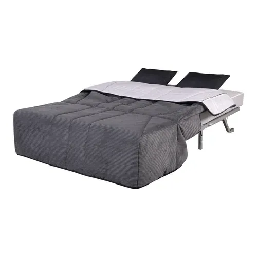 Banquette-lit BZ XL DOUCEUR tissu velours charbon vue d'ambiance 1