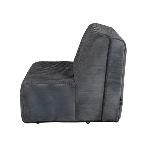 Banquette-lit BZ XL DOUCEUR tissu velours charbon vue de profil