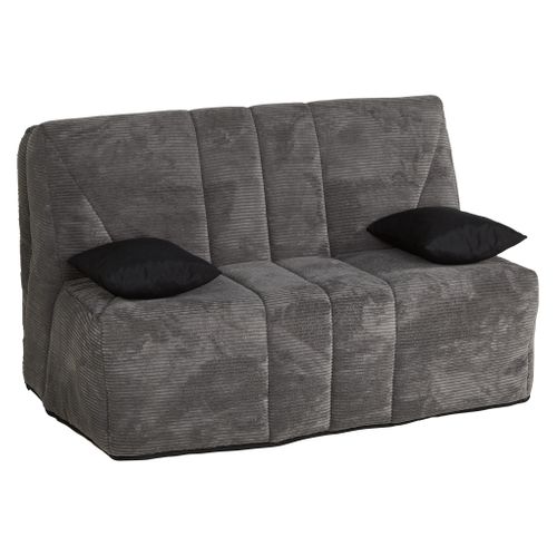 Banquette-lit BZ XL DOUCEUR tissu chenillé anthracite