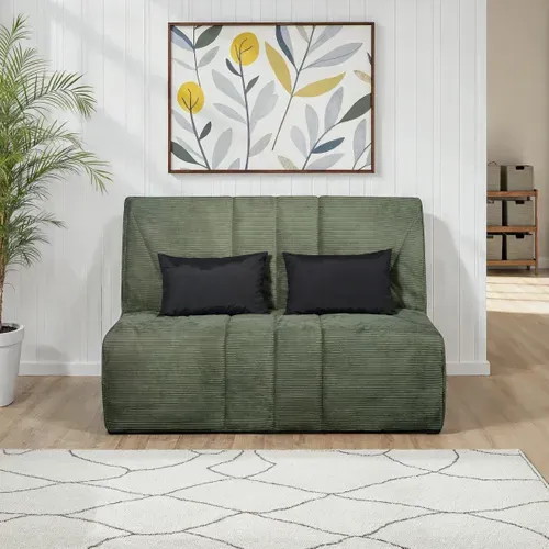 Banquette-lit BZ COCON tissu velours vert vue d'ambiance 1