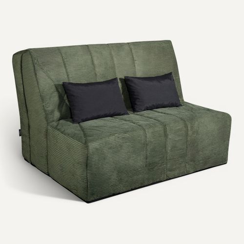 Banquette-lit BZ XL COCON tissu vert vue 3/4