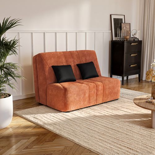 Banquette-lit BZ XL COCON tissu terracotta vue d'ambiance 1