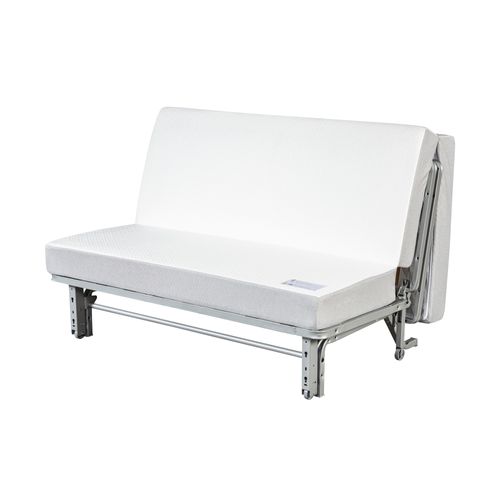 Banquette-lit BZ CARESSE tissu velours beige vue de profil