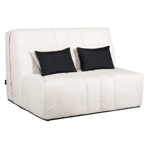 Banquette-lit BZ CARESSE tissu velours beige vue 3/4