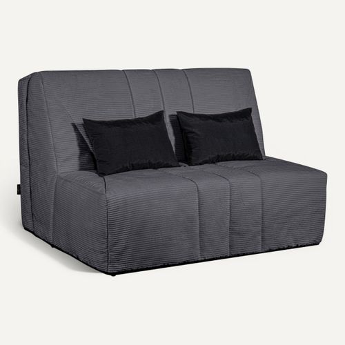 Banquette-lit BZ CARESSE tissu velours charbon vue 3/4