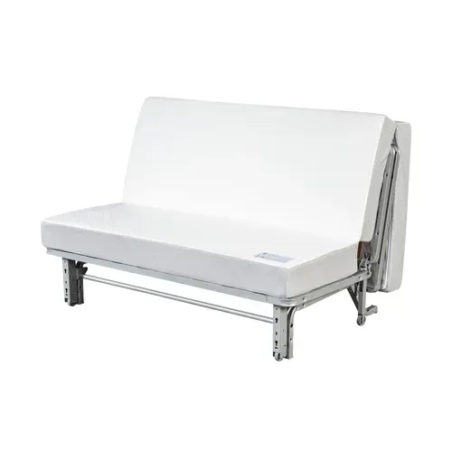 Banquette-lit BZ CARESSE tissu velours beige vue de profil