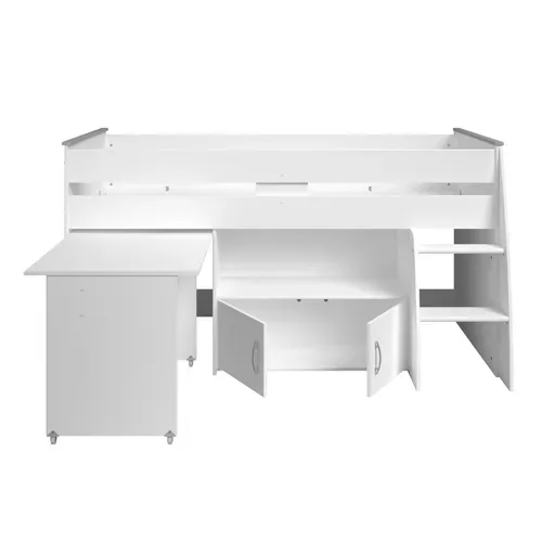 Lit combiné avec bureau 90x200 cm LOAN blanc