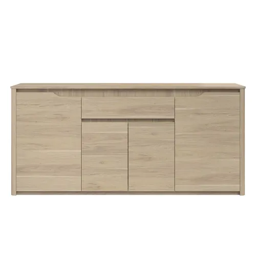 Buffet 4 portes 185 cm WENDY imitation chêne vue de face