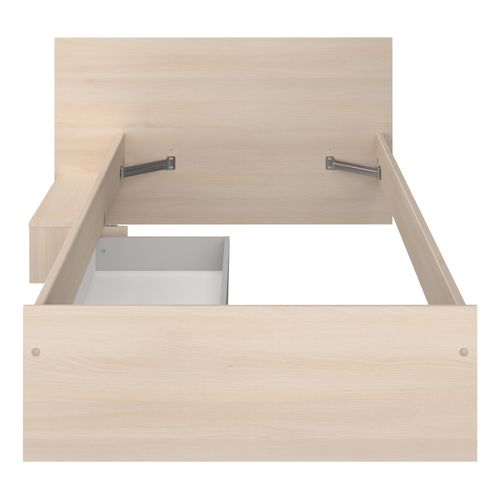 Lit 90x190 LOAN tiroir imitation Acacia clair et blanc