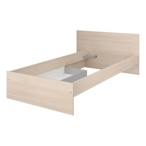 Lit 90x190 LOAN tiroir imitation Acacia clair et blanc