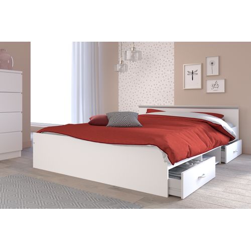 Lit 140x190 cm NASHVILLE blanc