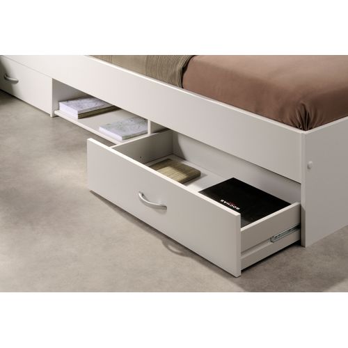 Lit 140x190 cm NASHVILLE blanc